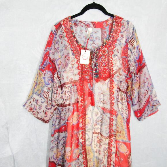Raga Mini Dress Womens Small Embroidered Boho Flowy Peasant Tunic New NWT - Picture 5 of 14